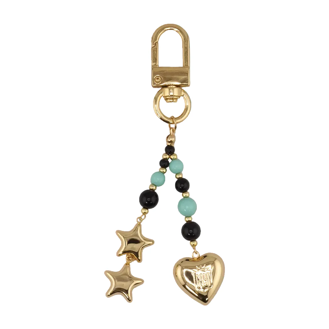 Gotham FC Colored Bead Purse Charm - Gold