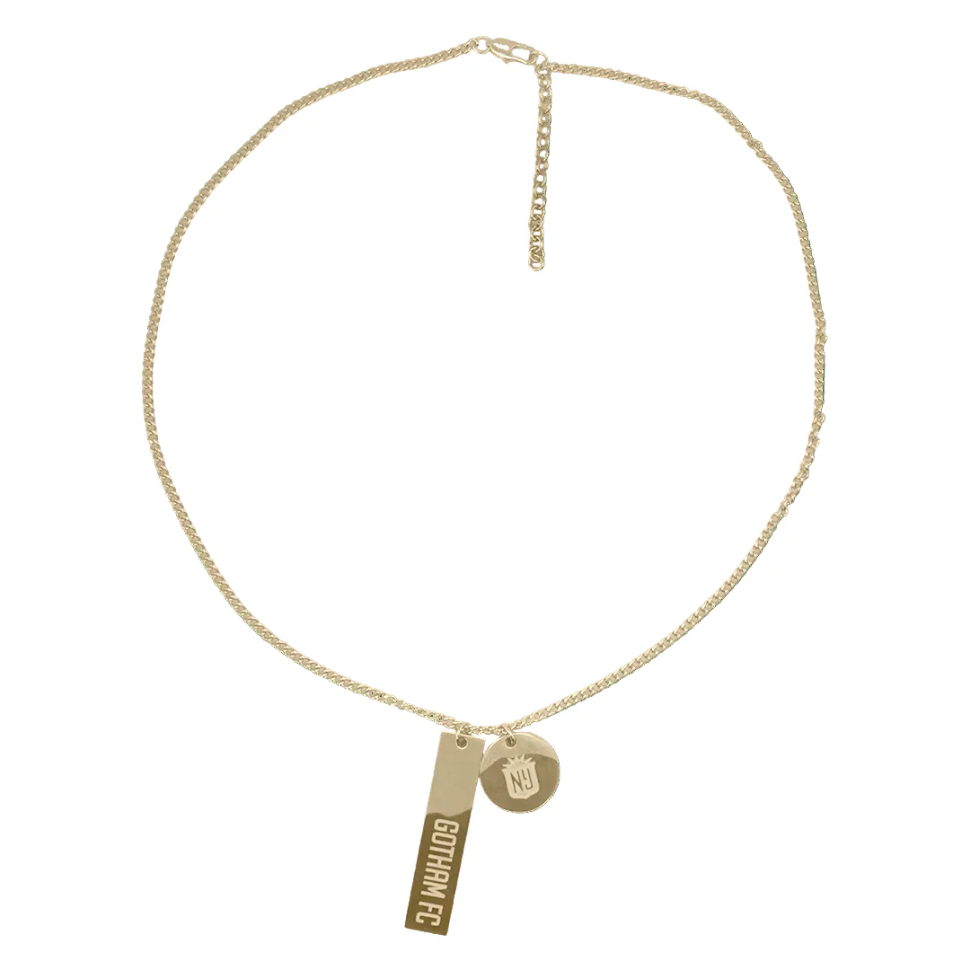 Gotham FC Double Tag Charm Necklace - Gold