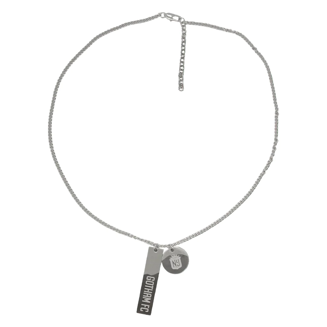 Gotham FC Double Tag Charm Necklace - Silver