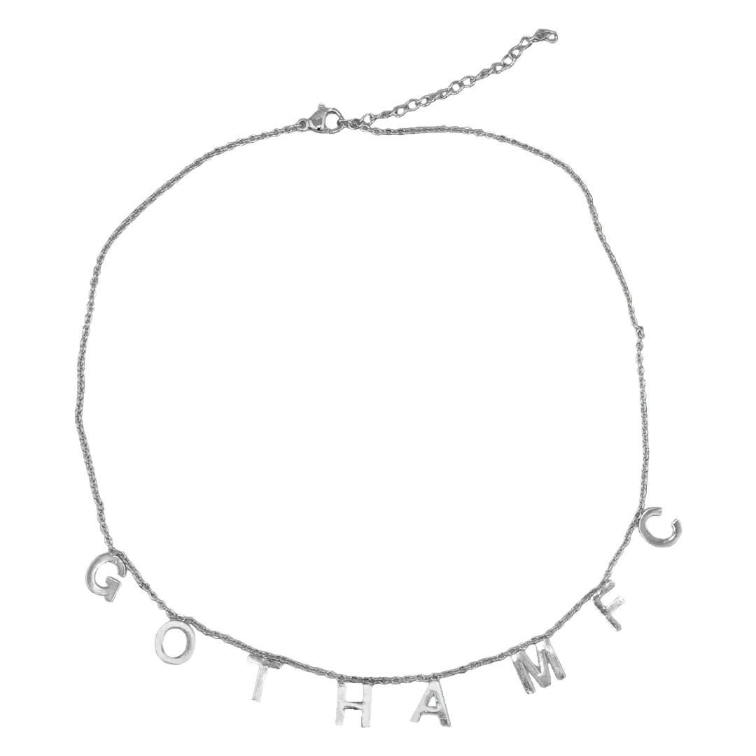 Gotham FC Hanging Letter Charm Necklace - Silver