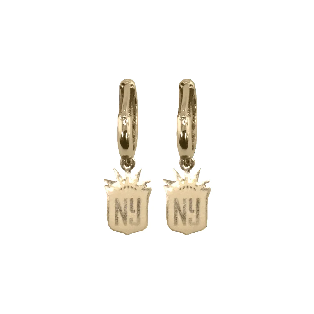 Gotham FC Logo Charm Hoops - Gold